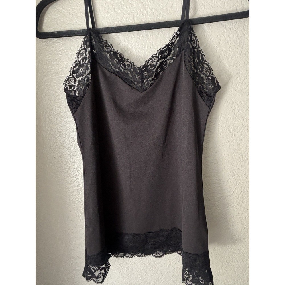 White House Black Market Black Lace Trim Cami Tank Top Small - Picture 10 of 12